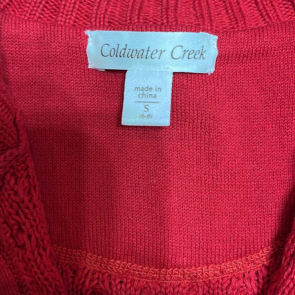 Coldwater Creek size Small red sweater vest zip front. - Picture 2 of 7